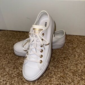 Converse Chuck Taylor All Star Lift Platform Sneaker in White/Gold